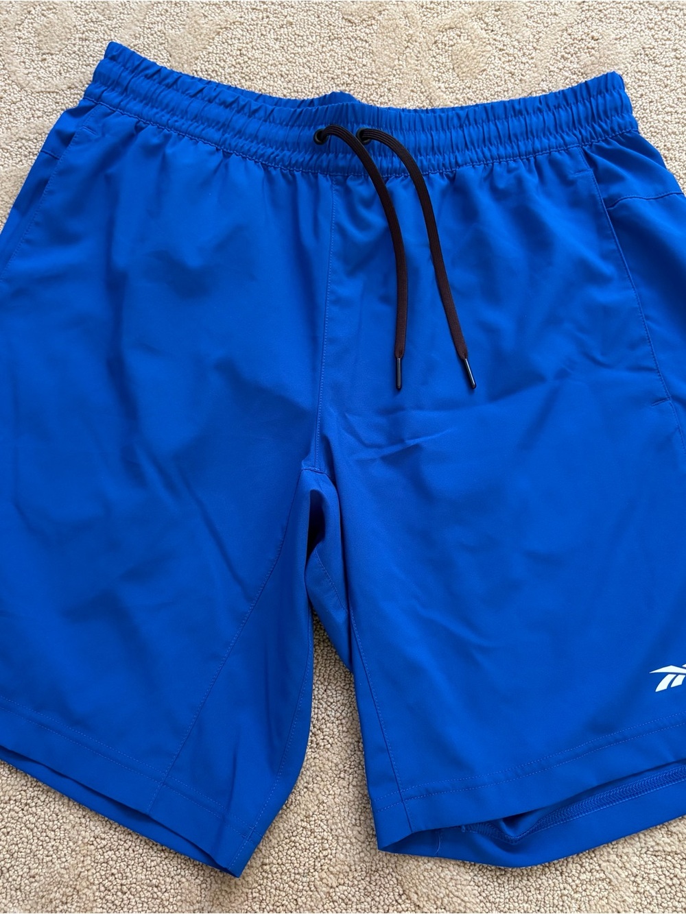 Reebok Athletic Shorts in Bright Blue with Black Drawstring